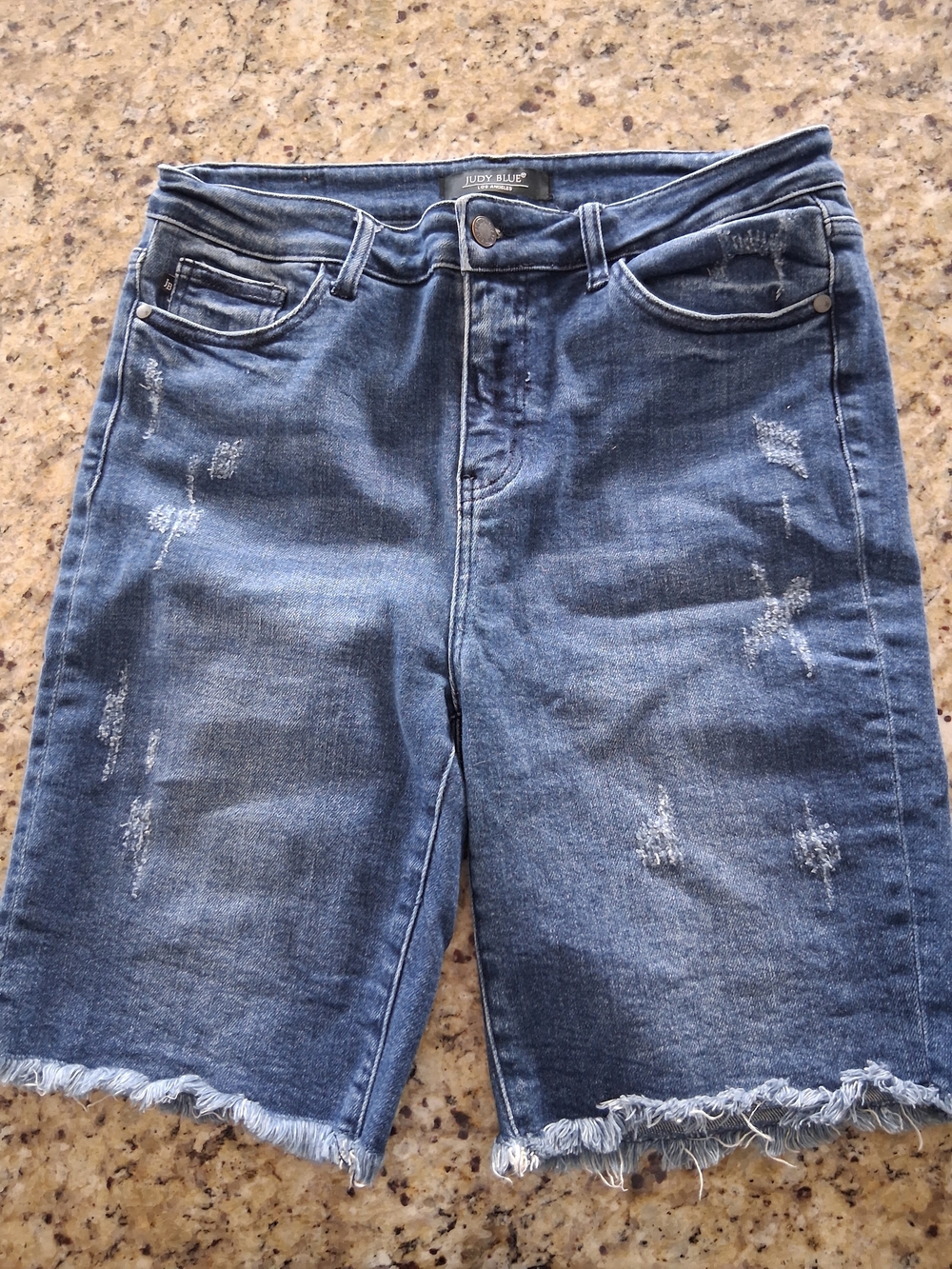 Judy Blue Women's Distressed Dark Blue Denim Shorts